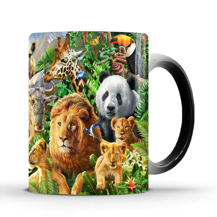 Thermal-Changing Ceramic Mug, Animal World