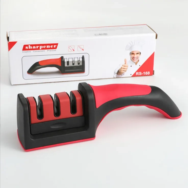 Knife sharpener - Red head, 3 sections